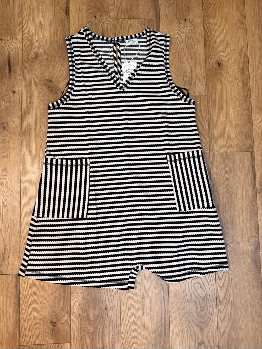 New’n by Very J - Black & White Striped Sleeveless Kids Romper NWT